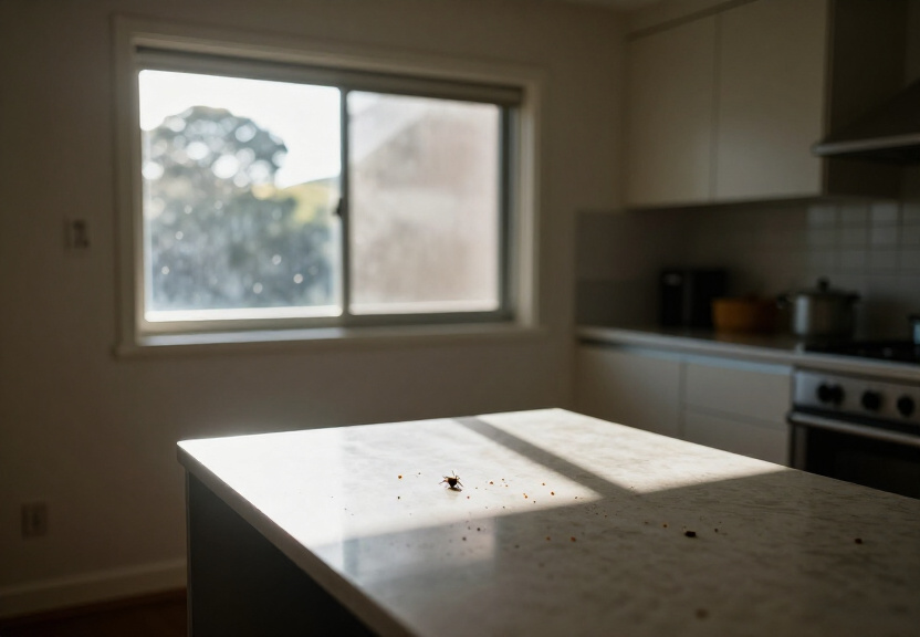 Spider webs and nests in a North Strathfield garage before treatment